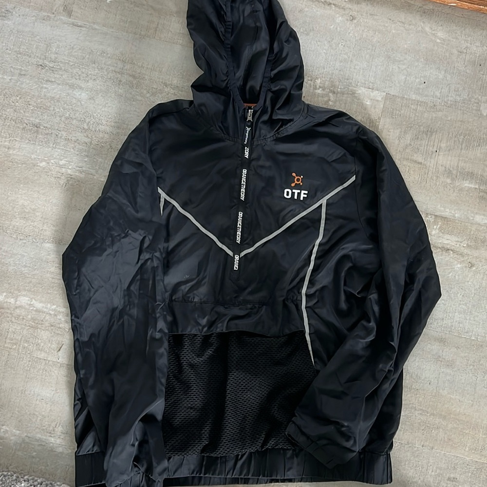 ORANGE THEORY FITNESS hooded pullover windbreaker size small